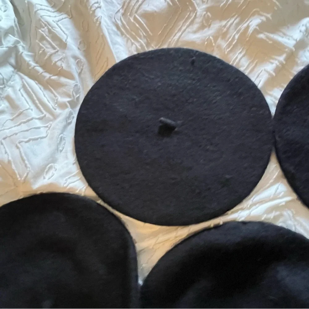 Classic Black Berets Set of 5 - Picture 3 of 8